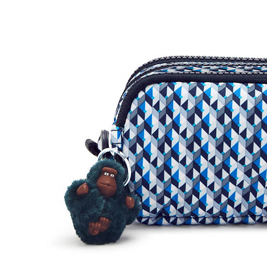 Sacs Kipling Gitroy Printed Pencil Case Bleu | FR 1087EB